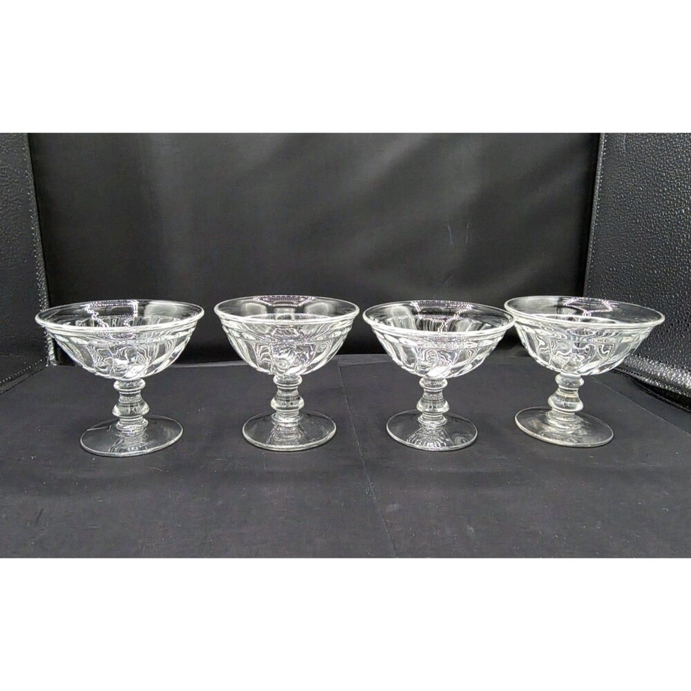 Fostoria Colony Clear Sherbert Champagne Glasses Vintage Set of 4 EUC